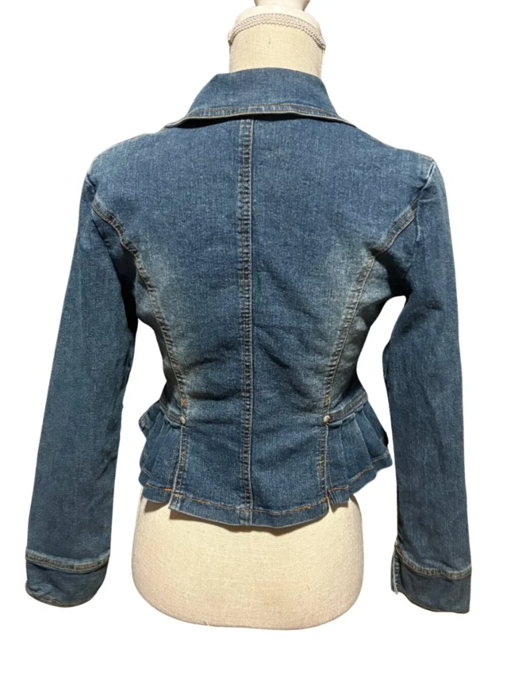 Vintage Ralph Lauren Polo Jeans Peplum Denim Jacket XS S - Picture 5 of 12